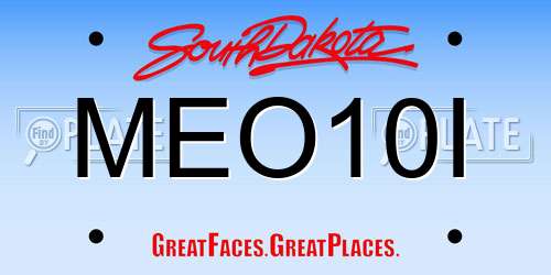 MEO10I South Dakota License Plate