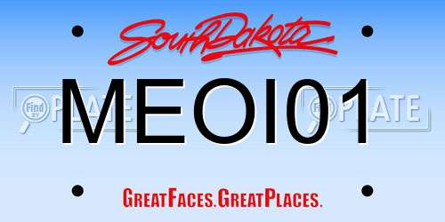 MEOI01 South Dakota License Plate