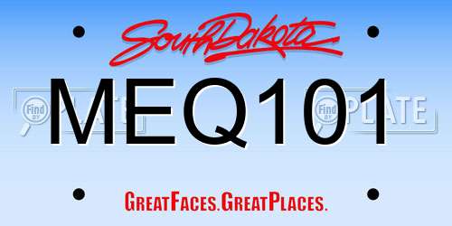 MEQ101 South Dakota License Plate