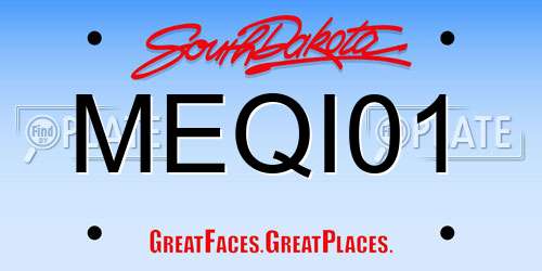 MEQI01 South Dakota License Plate