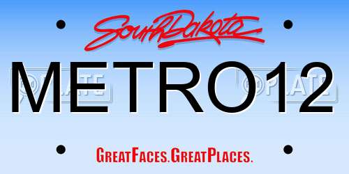 METRO12 South Dakota License Plate