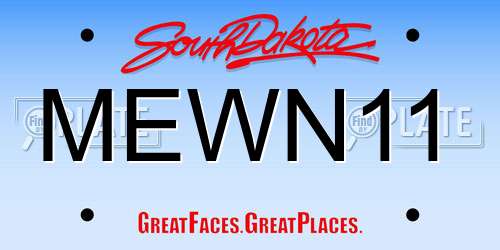 MEWN11 South Dakota License Plate