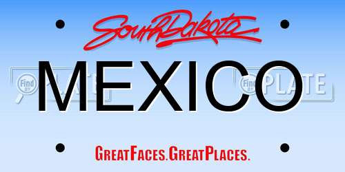 MEXICO South Dakota License Plate