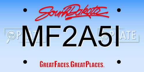 MF2A5I South Dakota License Plate