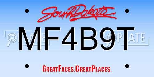 MF4B9T South Dakota License Plate