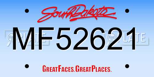 MF52621 South Dakota License Plate