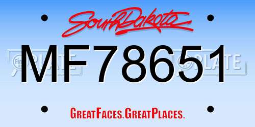 MF78651 South Dakota License Plate