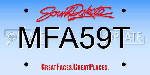 MFA59T South Dakota License Plate
