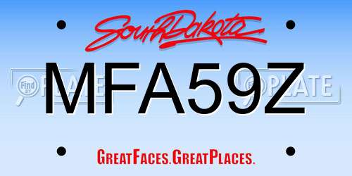 MFA59Z South Dakota License Plate