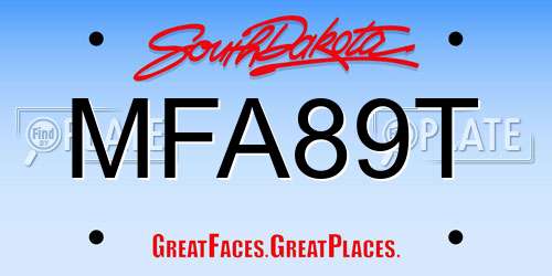 MFA89T South Dakota License Plate