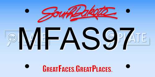 MFAS97 South Dakota License Plate