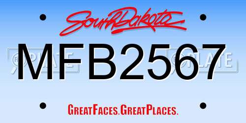 MFB2567 South Dakota License Plate