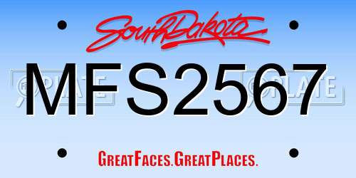 MFS2567 South Dakota License Plate