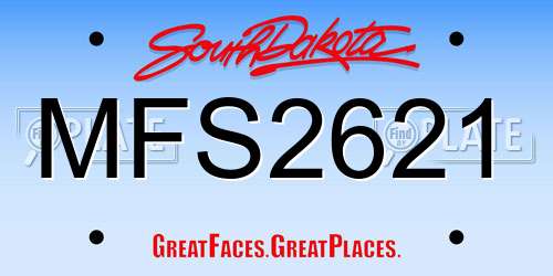MFS2621 South Dakota License Plate