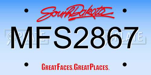 MFS2867 South Dakota License Plate