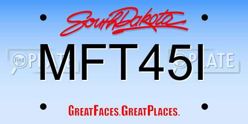 MFT45I South Dakota License Plate
