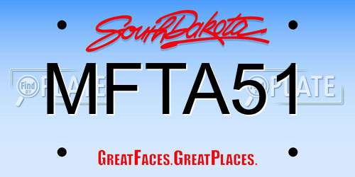 MFTA51 South Dakota License Plate