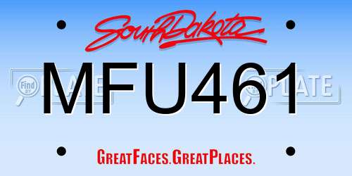 MFU461 South Dakota License Plate