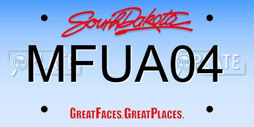 MFUA04 South Dakota License Plate
