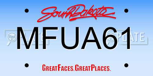 MFUA61 South Dakota License Plate