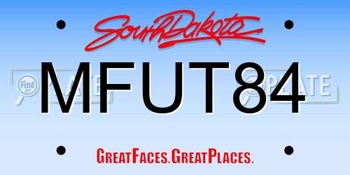 MFUT84 South Dakota License Plate