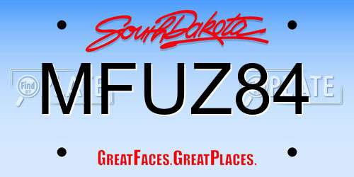 MFUZ84 South Dakota License Plate
