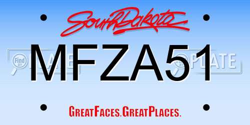 MFZA51 South Dakota License Plate