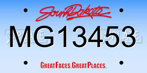 MG13453 South Dakota License Plate