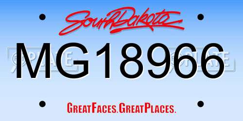 MG18966 South Dakota License Plate