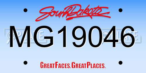 MG19046 South Dakota License Plate