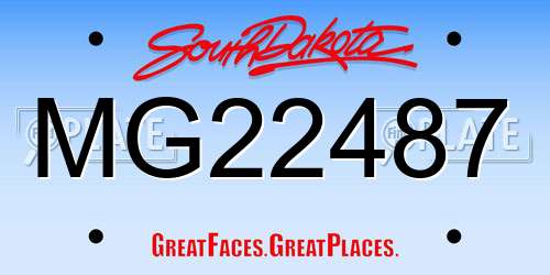 MG22487 South Dakota License Plate