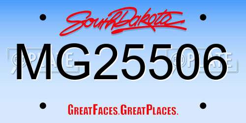 MG25506 South Dakota License Plate
