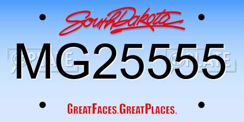 MG25555 South Dakota License Plate