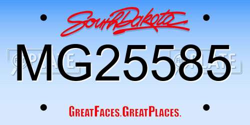 MG25585 South Dakota License Plate