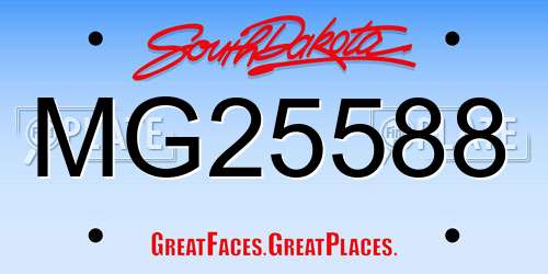 MG25588 South Dakota License Plate