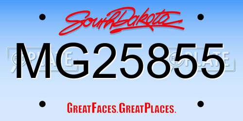 MG25855 South Dakota License Plate