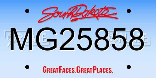 MG25858 South Dakota License Plate