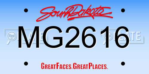 MG2616 South Dakota License Plate