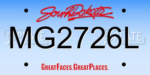 MG2726L South Dakota License Plate