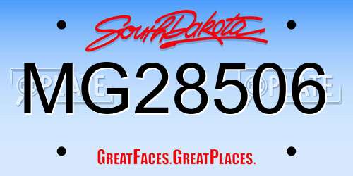 MG28506 South Dakota License Plate