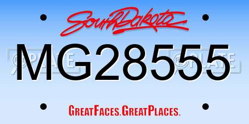 MG28555 South Dakota License Plate