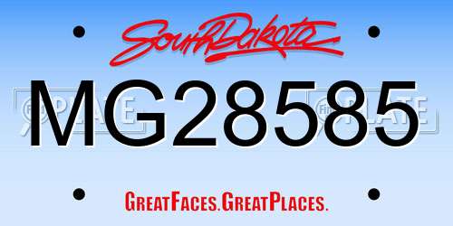 MG28585 South Dakota License Plate