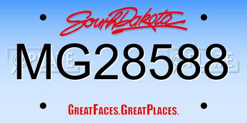 MG28588 South Dakota License Plate