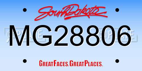 MG28806 South Dakota License Plate