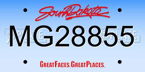 MG28855 South Dakota License Plate