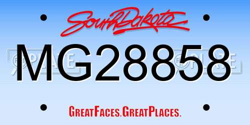 MG28858 South Dakota License Plate