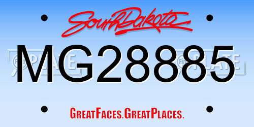 MG28885 South Dakota License Plate