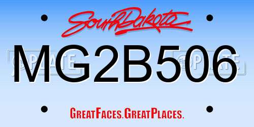 MG2B506 South Dakota License Plate