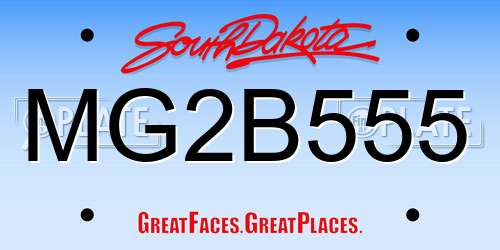 MG2B555 South Dakota License Plate