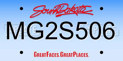 MG2S506 South Dakota License Plate